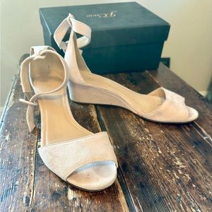 J. Crew Suede ankle-strap wedges